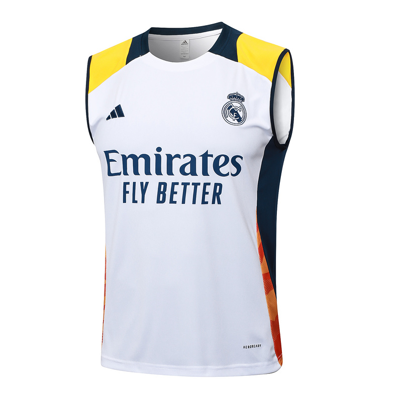 AAA Quality Real Madrid 24/25 White/Yellow/Navy Vest Jersey